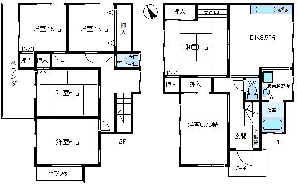 越谷市大字下間久里の中古一戸建て