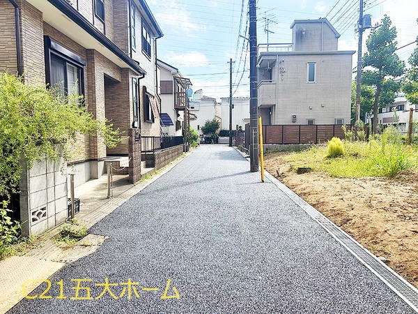 松戸市西馬橋1丁目の土地(前面道路含む現地写真)