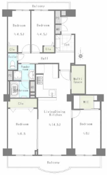 サンライトパストラル五番街A棟(間取り)