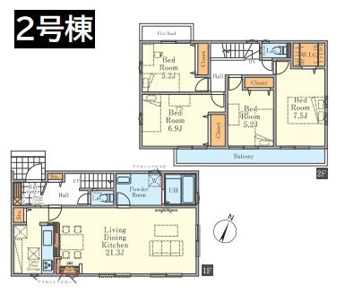 八王子市緑町　新築一戸建て　2号棟
