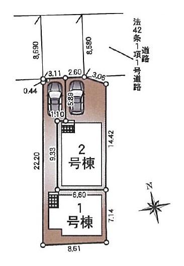 八王子市大和田町7丁目　新築一戸建て　1号棟