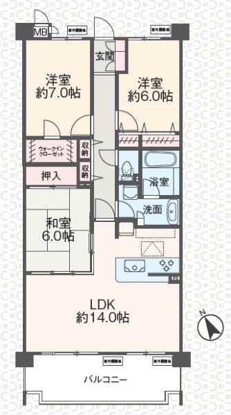 サングレイス京王堀之内コートD　中古マンション