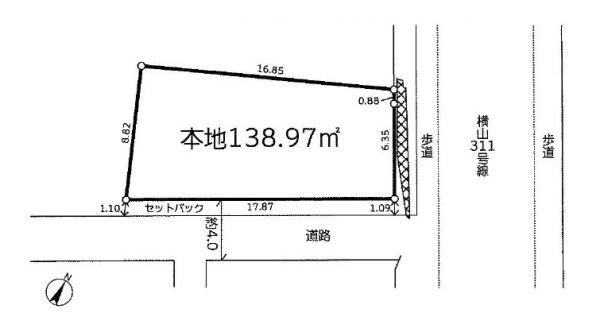 八王子市長房町　土地　建築条件なし