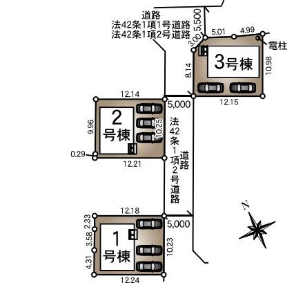 八王子市諏訪町新築一戸建て・全3棟 2号棟(区画図)