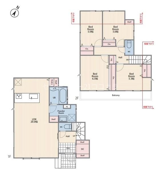 八王子市上柚木　新築一戸建て・全5棟　2号棟