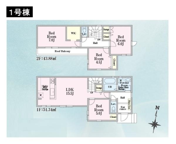 八王子市弐分方町 新築一戸建て 1号棟(間取り)