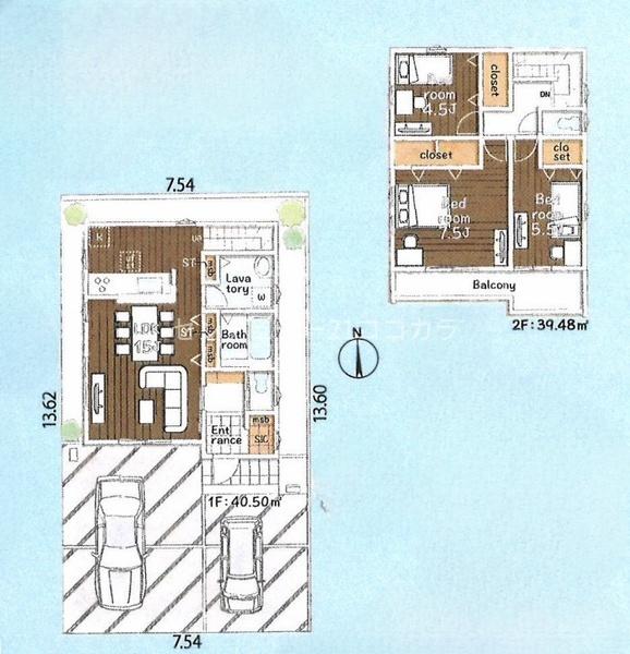 八王子市散田町 新築一戸建て・全2棟 2号棟(間取り)