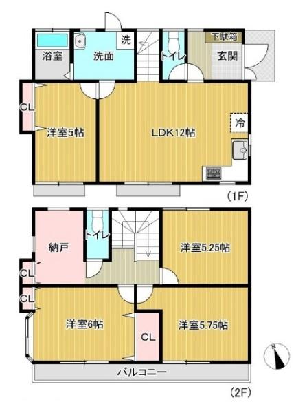 八王子市元八王子町3丁目の中古一戸建て(間取り)
