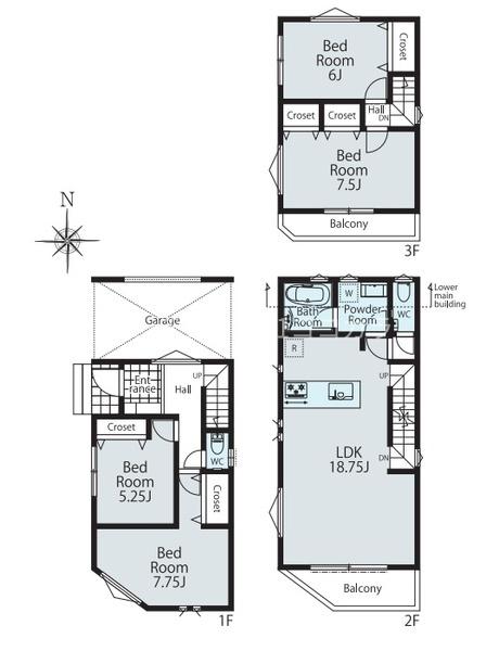 八王子万町　新築一戸建て・全2棟　1号棟