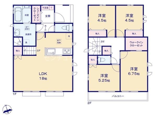 八王子市弐分方町の新築一戸建て・全10棟　E号棟