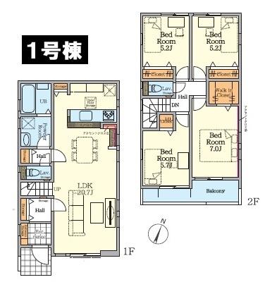 八王子市東中野　新築一戸建て・全2棟　1号棟