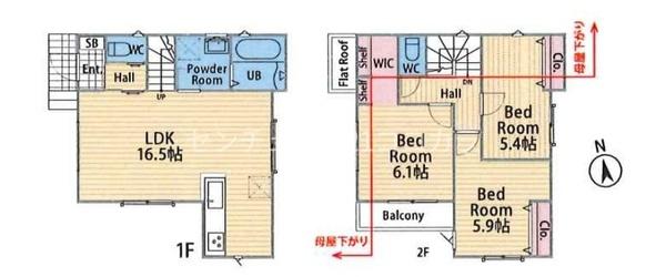 八王子市片倉町　新築一戸建て・全3棟　2号棟