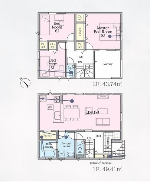 八王子市泉町新築一戸建て・全20区画　新築販売12棟　8号棟