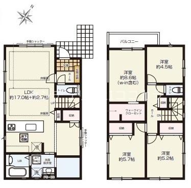 八王子市東浅川町　新築一戸建て・全2棟　1号棟