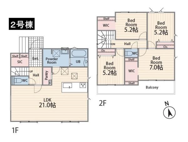 八王子市上柚木　新築一戸建て　2号棟