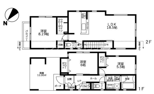八王子市下柚木　新築一戸建て・全3棟　1号棟