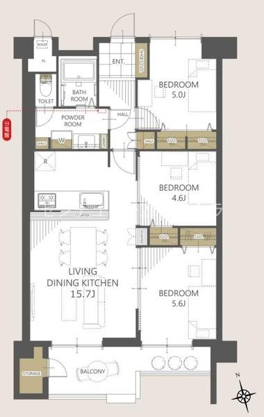 京王北野マンションＣ号棟　中古マンション