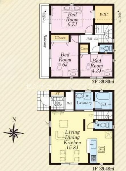 八王子市中野上町　新築一戸建て・全2棟　1号棟