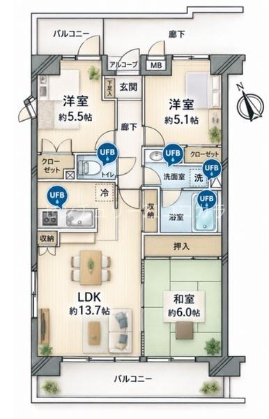 すまいる館京王北野　中古マンション