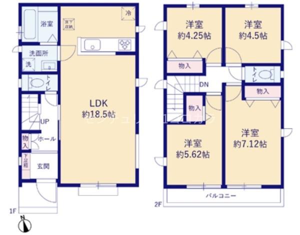 八王子市横川町の新築一戸建て・全3棟　A号棟