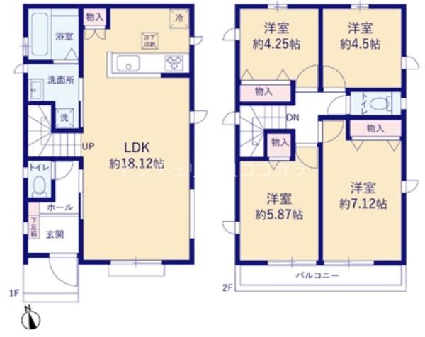 八王子市横川町の新築一戸建て・全3棟　B号棟