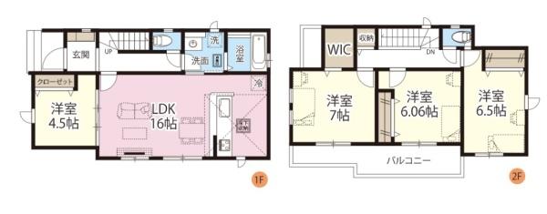 さいたま市岩槻区加倉4丁目の新築一戸建(間取り)