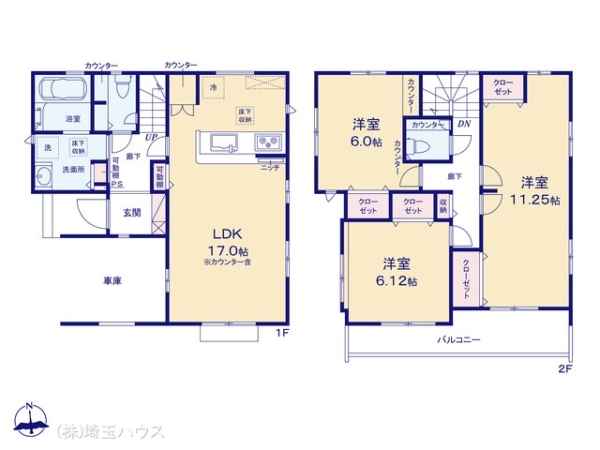 草加市新里町の新築一戸建(間取り)