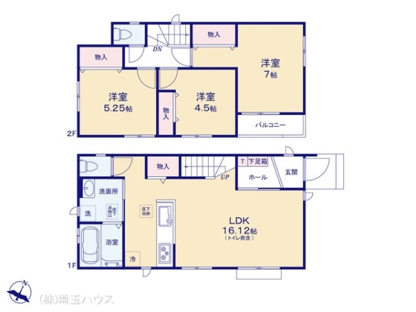 春日部市粕壁東6丁目の新築一戸建(間取り)