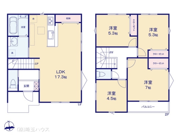 越谷市南荻島1期　新築戸建て　全1棟