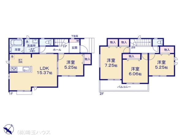 越谷市千間台東三丁目5番　新築戸建て　全2棟