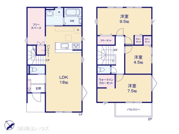 越谷市下間久里3期 新築戸建て 全1棟