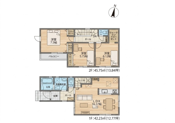 八潮市八潮７丁目第1期　新築戸建て　全2棟