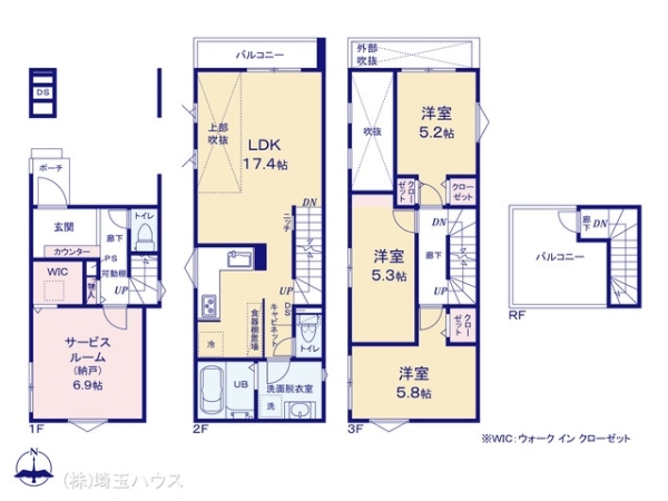 川口市並木116　新築戸建て　全3棟