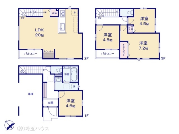 さいたま市南区根岸6期　新築戸建て　全3棟