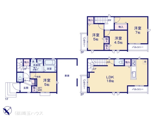 川口市上青木6丁目38番 新築戸建て 全6棟