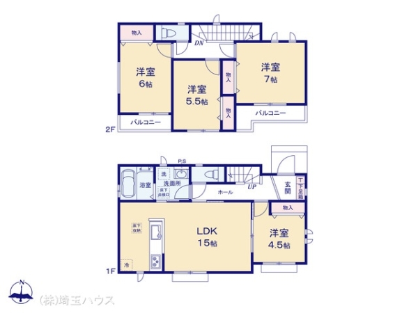 川口市大字源左衛門新田300番　新築戸建て　全2棟