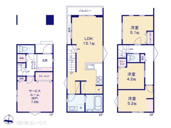 川口市小谷場0508　新築戸建て　全3棟
