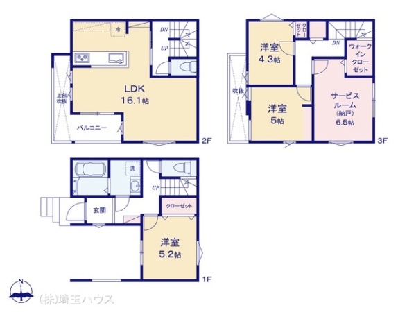 川口市南鳩ヶ谷714　新築戸建て　全2棟