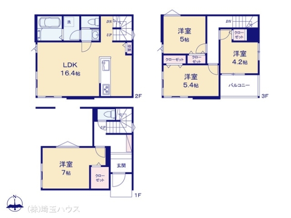 川口市南鳩ヶ谷714　新築戸建て　全2棟
