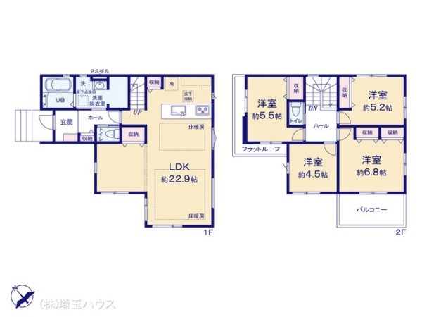 草加市谷塚上町4期 新築戸建て 全1棟