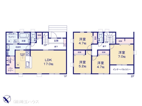 春日部市南中曽根第2　新築戸建て　全1棟