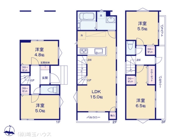 川口市南鳩ヶ谷522　新築戸建て　全1棟