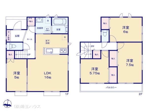 草加市稲荷2丁目222番　新築戸建て　全1棟