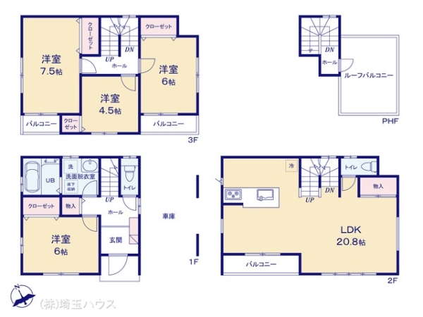 川口市芝塚原二1期 新築戸建て 全6棟
