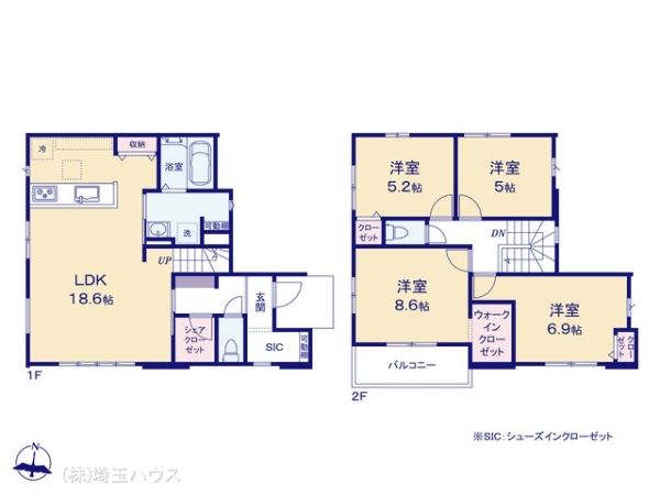 越谷市大道2期 新築戸建て 全2棟