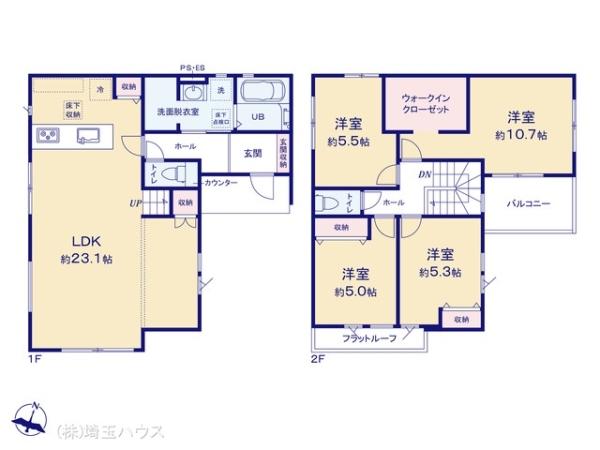 越谷市蒲生18期 新築戸建て 全1棟