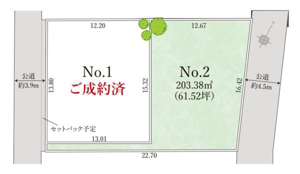 藤沢市鵠沼桜が岡1丁目　全2区画2号地