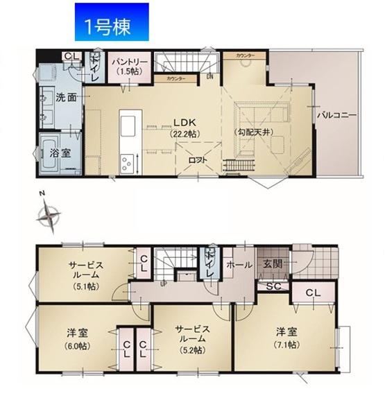 泉区岡津町　全３棟１号棟