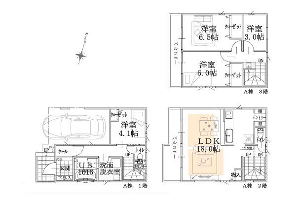 中区山元町３丁目　全２棟Ａ棟