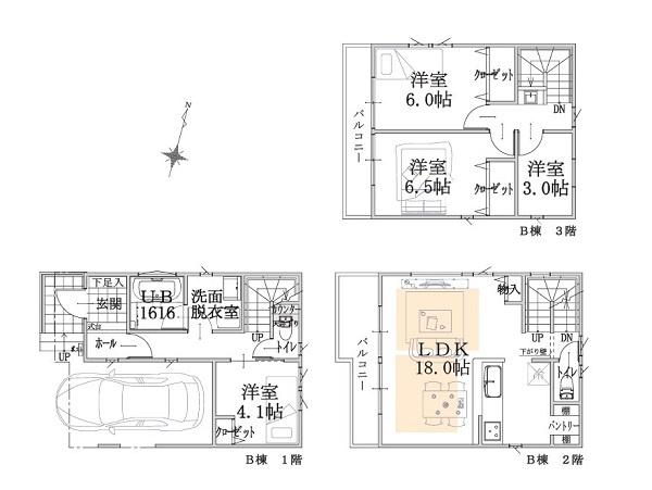 中区山元町３丁目　全２棟Ｂ棟